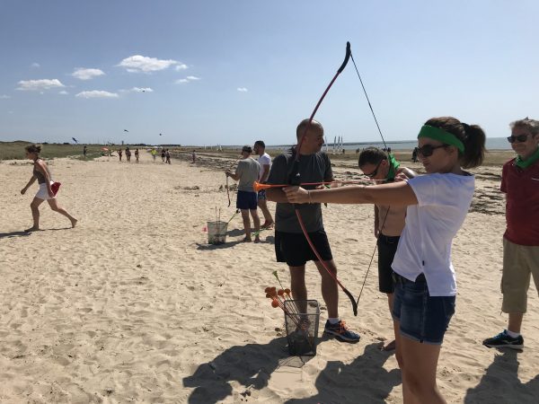 ile de noirmoutier tir a l'arc challenge équipe beach party olympiades séminaire entreprise